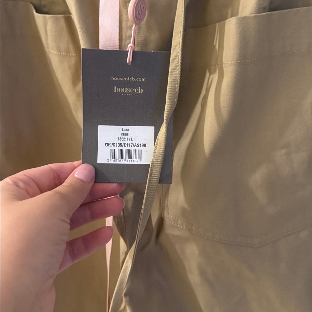 NWT House of CB Luna Drawstring Pants in Camel - Picture 5 of 6
